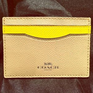 COACH Signature Slim Leather Card Holder/Wallet